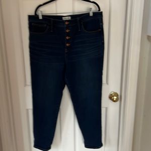 Madewell High Waisted, button fly skinny jean